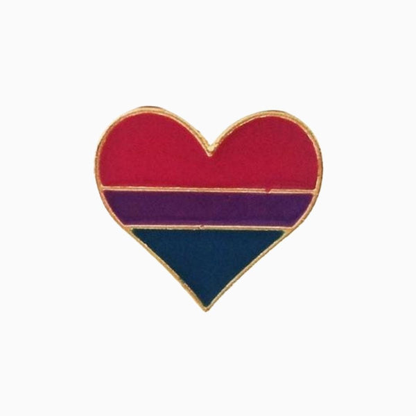 Bisexual Heart Pin