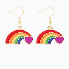 Rainbow Heart Earrings