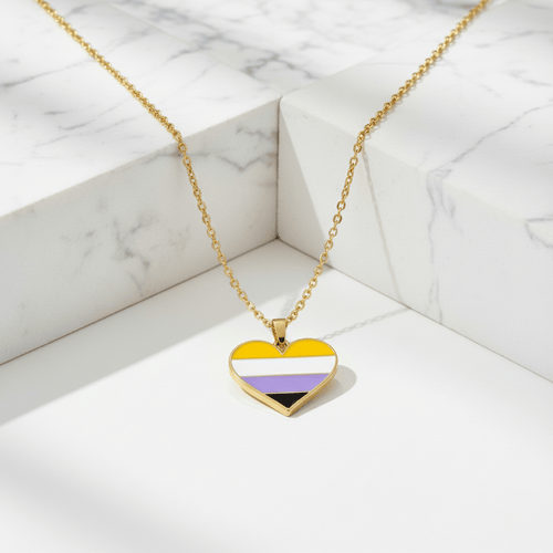 Non-Binary Heart Necklace