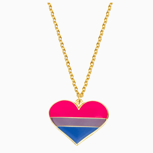 Bisexual Heart Necklace