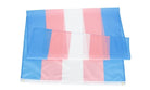 Transgender Pride Flag folded, showing fabric and grommets