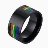 Carbon Rainbow Pride Ring