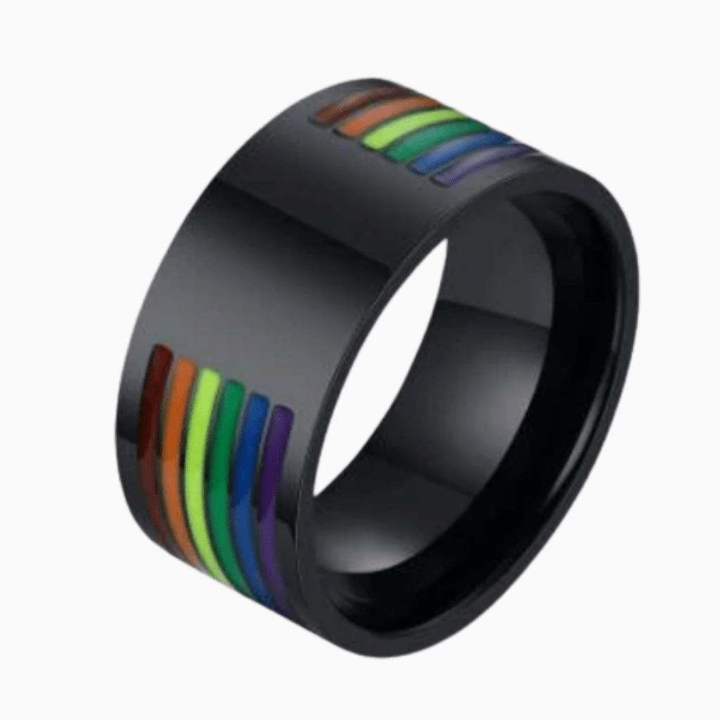 Carbon Rainbow Pride Ring