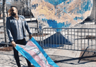 Customer photo with the Transgender Pride Flag
