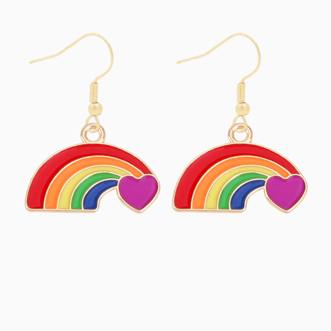 Rainbow Heart Earrings