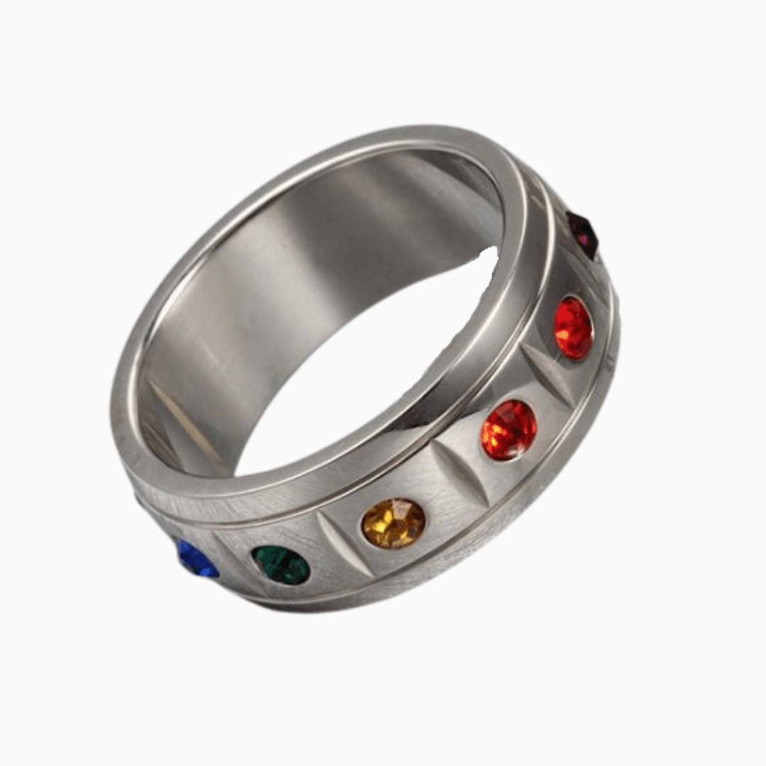 Crystal Rainbow Pride Ring