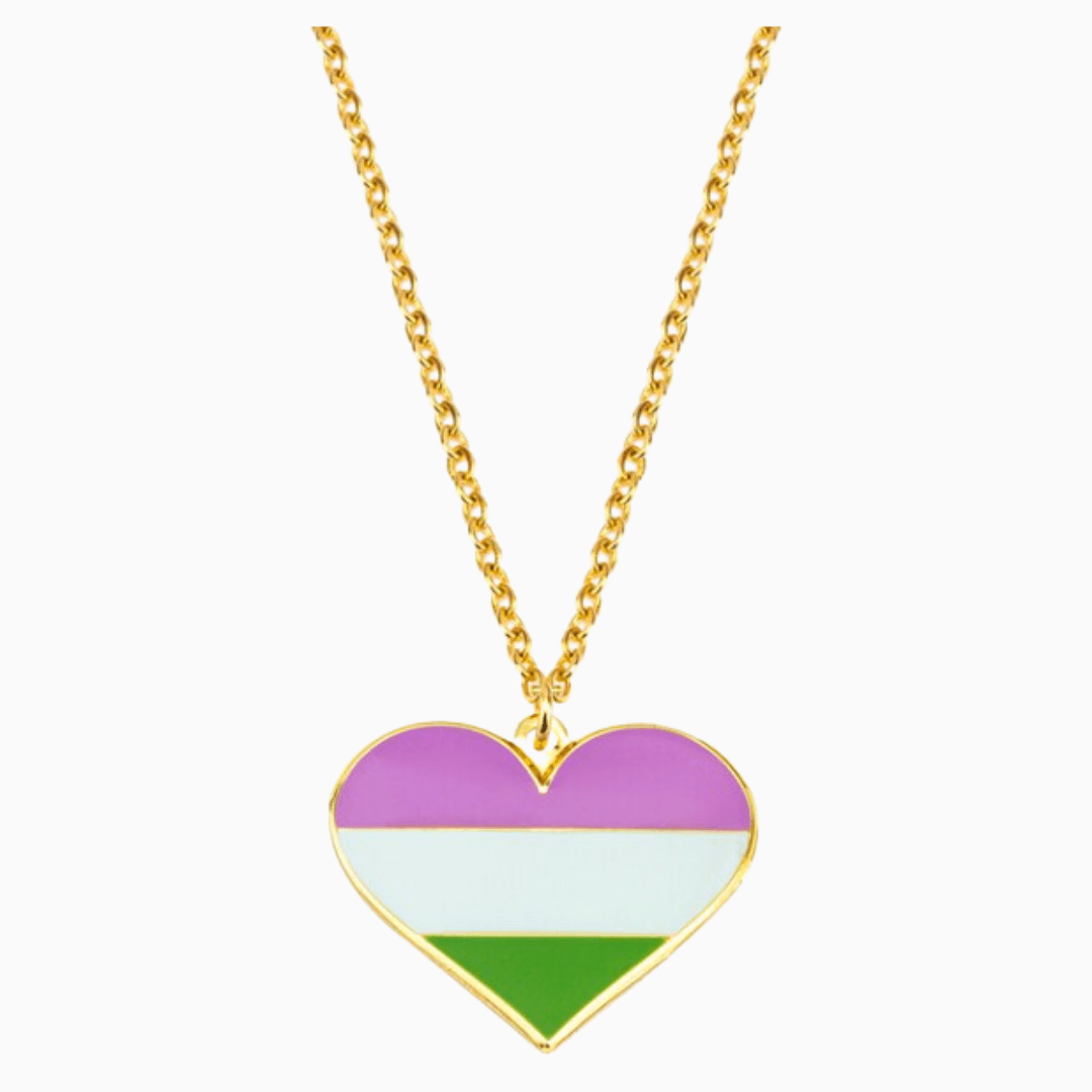 Genderqueer Heart Necklace