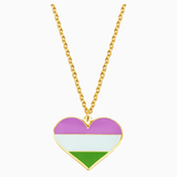 Genderqueer Heart Necklace