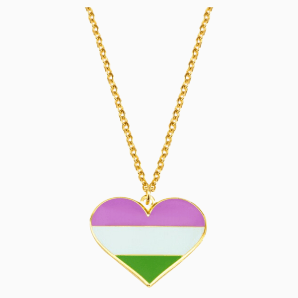 Genderqueer Heart Necklace