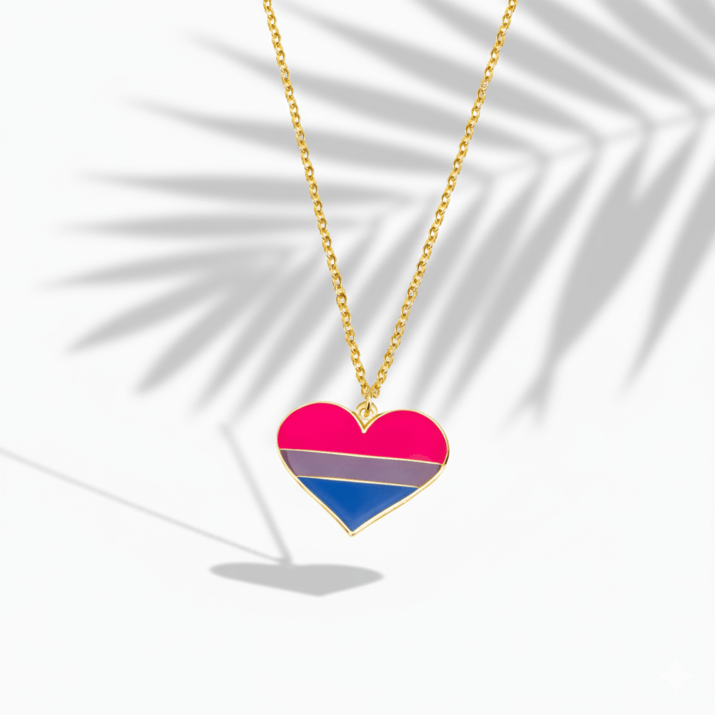 Bisexual Heart Necklace