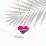 Bisexual Heart Necklace