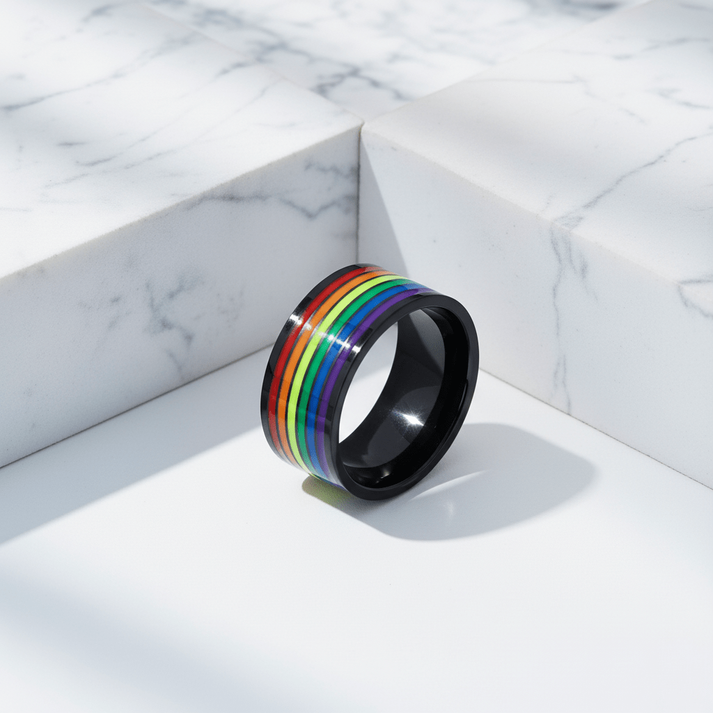 Carbon Rainbow Pride Ring – Pride Palace