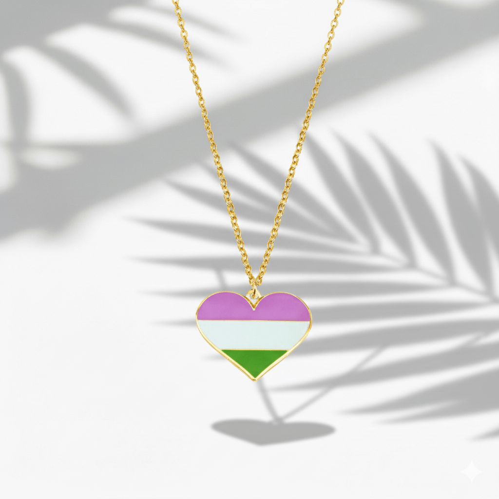 Genderqueer Heart Necklace