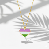 Genderqueer Heart Necklace
