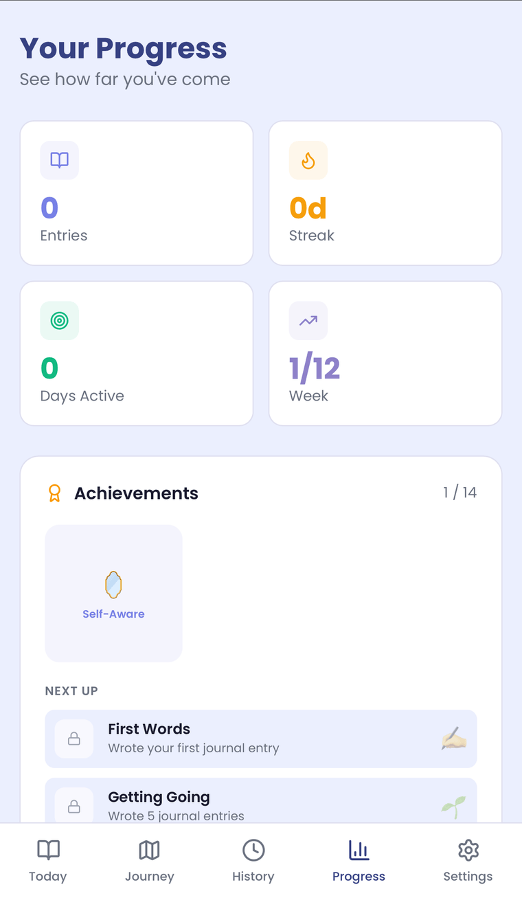 Identity Journal app screenshot