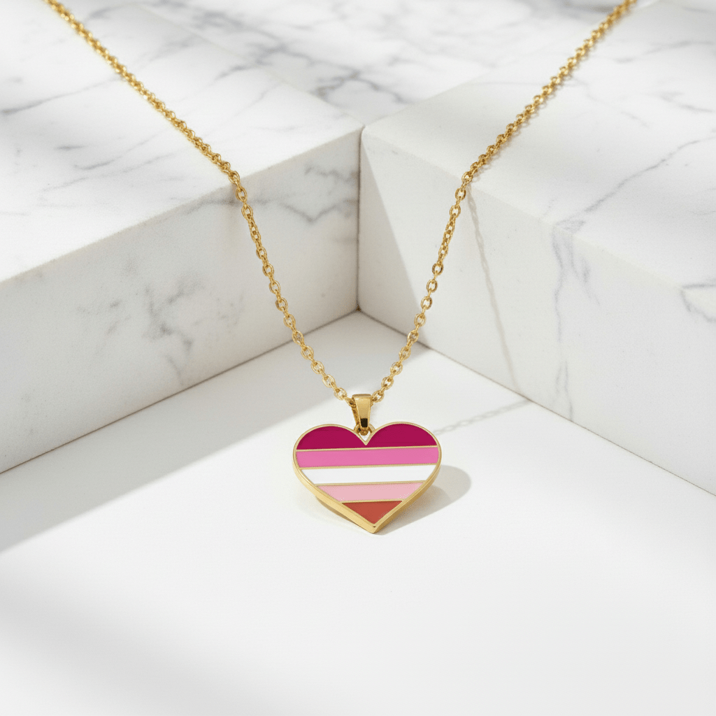 Lesbian Heart Necklace