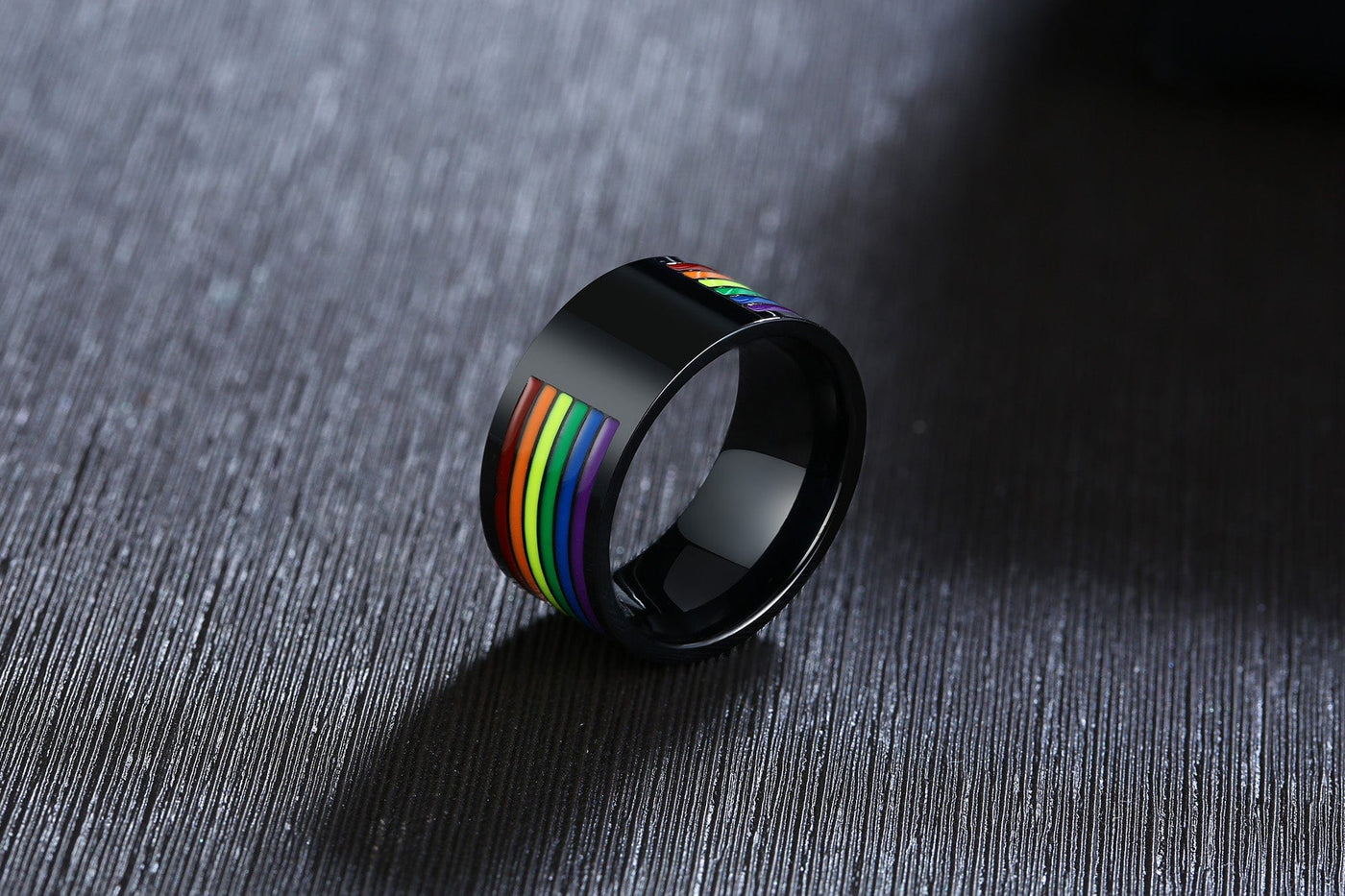 Carbon Rainbow Pride Ring
