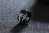 Carbon Rainbow Pride Ring