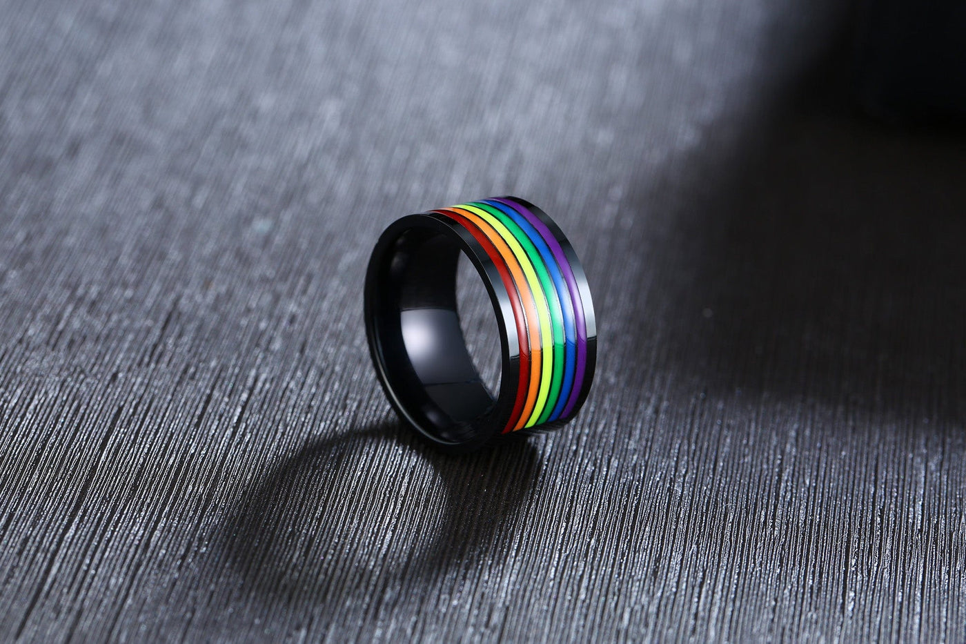 Carbon Rainbow Pride Ring