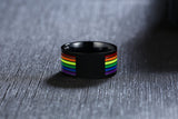 Carbon Rainbow Pride Ring