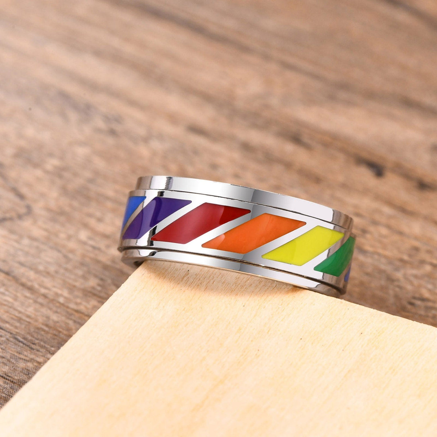 Pride Spiral Rainbow Ring