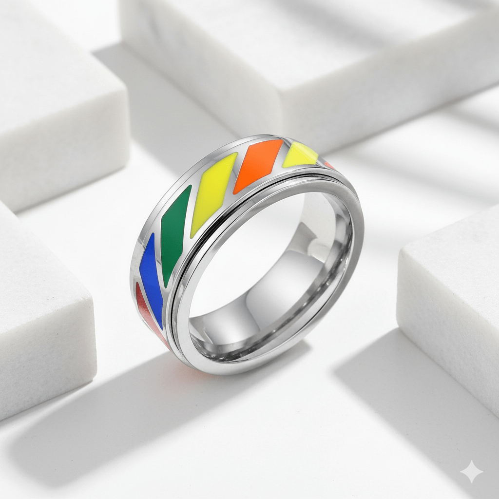 Pride Spiral Rainbow Ring