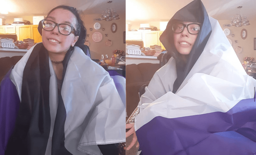 Customer photo with the Asexual Pride Flag