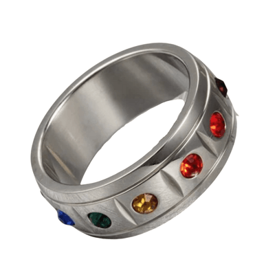 Crystal Rainbow Pride Ring