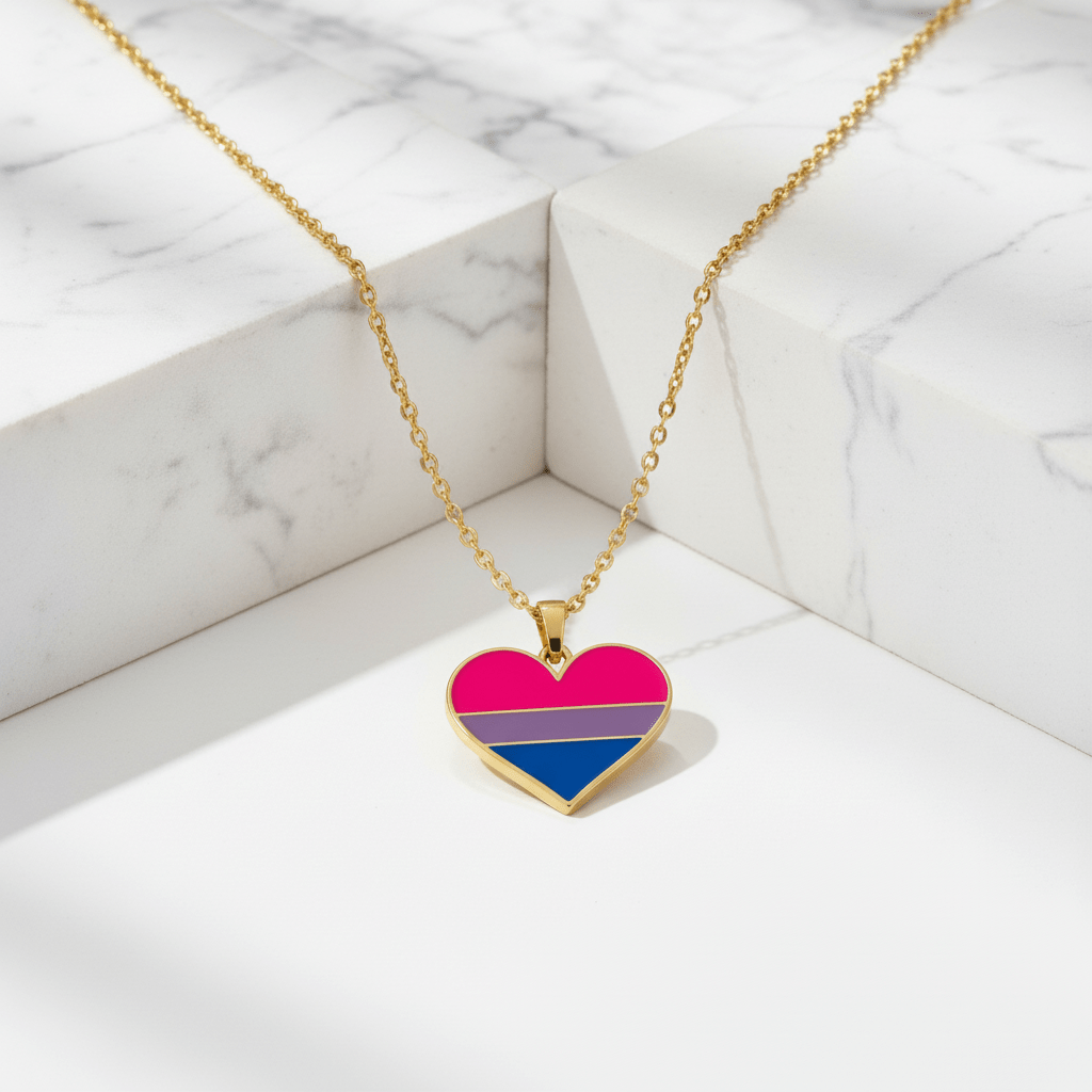 Bisexual Heart Necklace