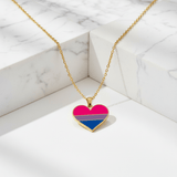 Bisexual Heart Necklace