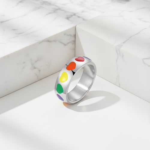 Rainbow Heart Pride Ring