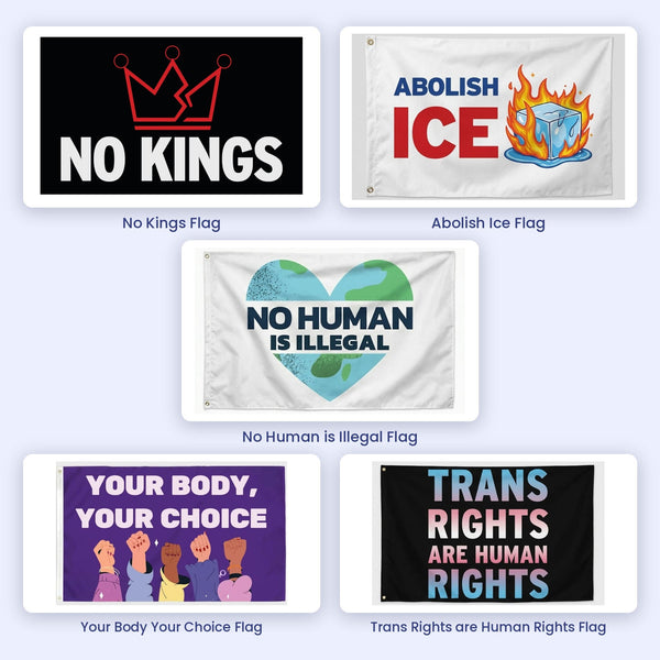 Full Resistance Flag Pack: five 3x5 ft protest flags