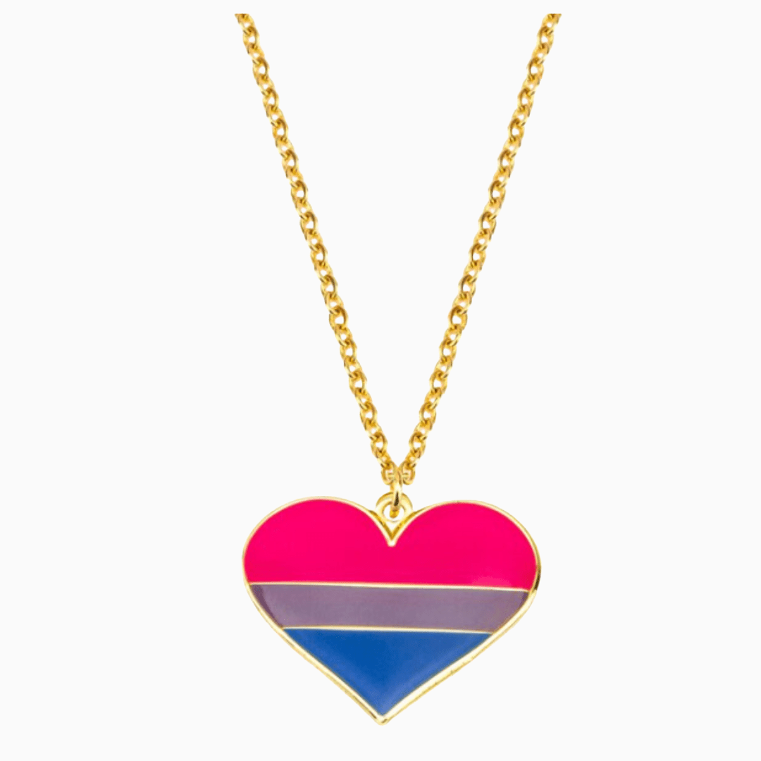 Bisexual Heart Necklace