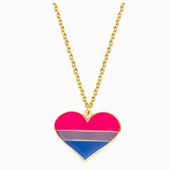 Bisexual Heart Necklace