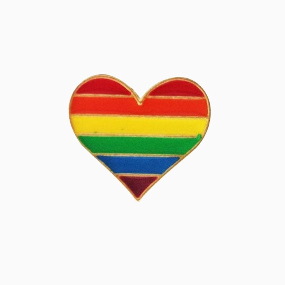 Rainbow Heart Pin - Pride Palace