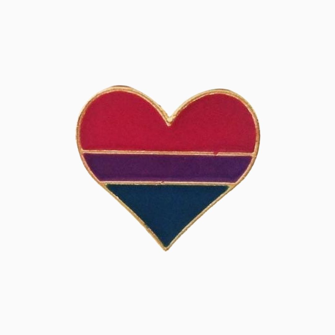 Bisexual Heart Pin - Pride Palace