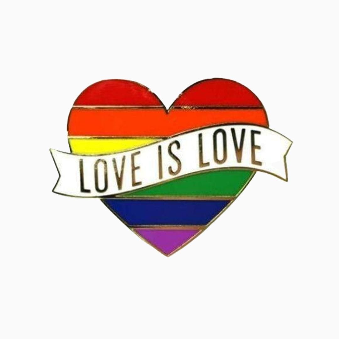 Love is Love Rainbow Heart Pin - Pride Palace