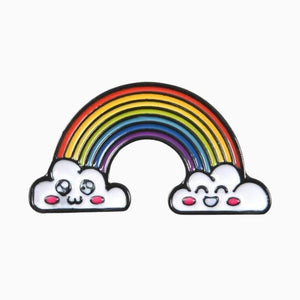 Happy Rainbow Clouds Pin - Pride Palace