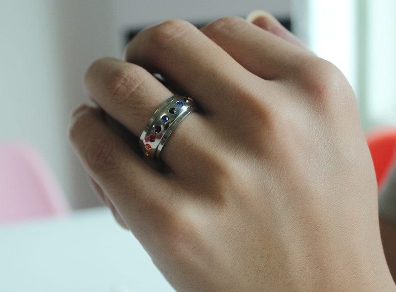 Crystal Rainbow Pride Ring